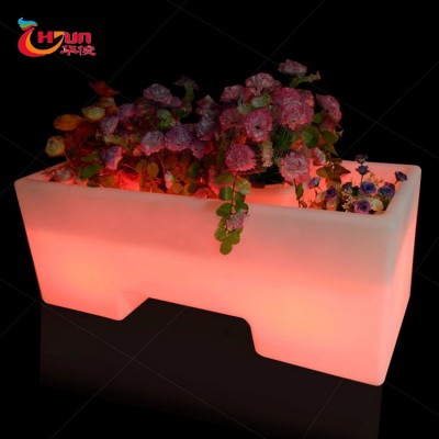 hot sale Waterproof big led illuminate  flower pot /outdoor cheap plastic flower vase