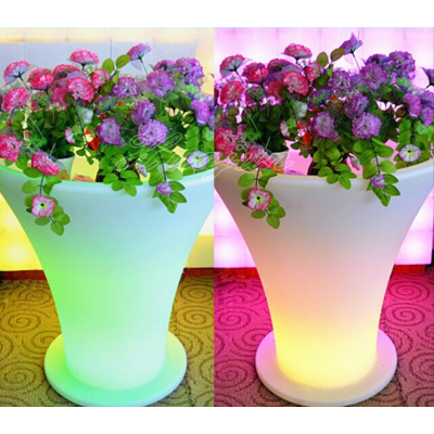 hot sale Waterproof led glowing flower potS /outdoor lighted plastic flower_pots