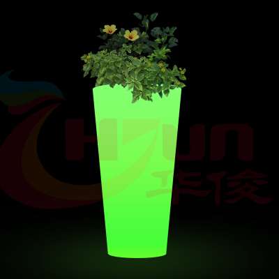 hot sale Waterproof led glowing flower vase /outdoor big led lighted plastic flower_pots