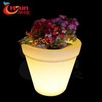 Hot sale big size  Modern Decorative LED light flower pots for Outdoor garden color changing cheap_flower_pots